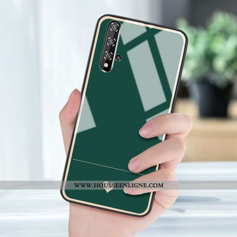 Étui Honor 20 Protection Verre Coque Clair Amour Miroir Vent Verte