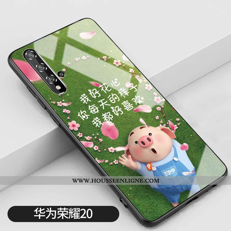Étui Honor 20 Protection Verre Incassable Silicone Vert Charmant Petit Verte