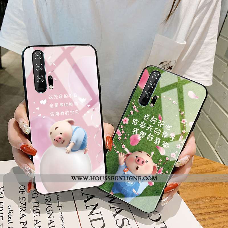 Étui Honor 20 Protection Verre Incassable Silicone Vert Charmant Petit Verte