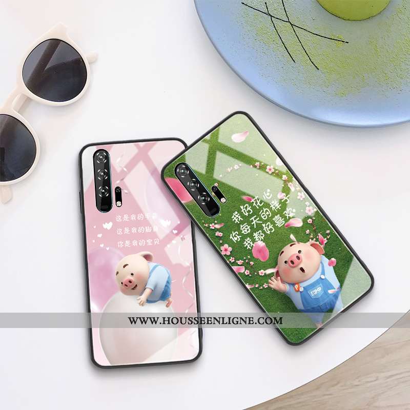 Étui Honor 20 Protection Verre Incassable Silicone Vert Charmant Petit Verte