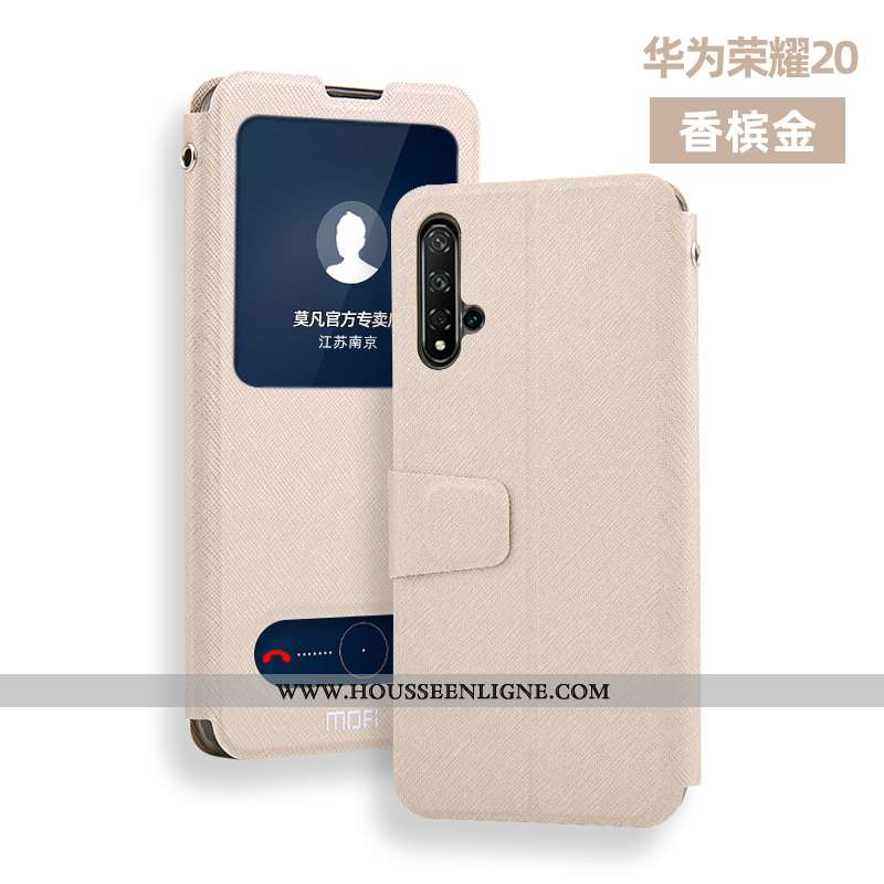 Étui Honor 20 Silicone Protection Incassable Jeunesse Cuir Clamshell Khaki