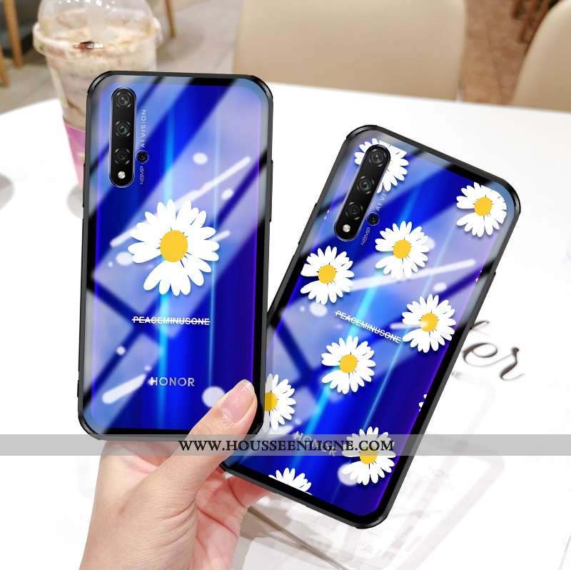 Étui Honor 20 Silicone Protection Net Rouge Fluide Doux Téléphone Portable Verre Bleu