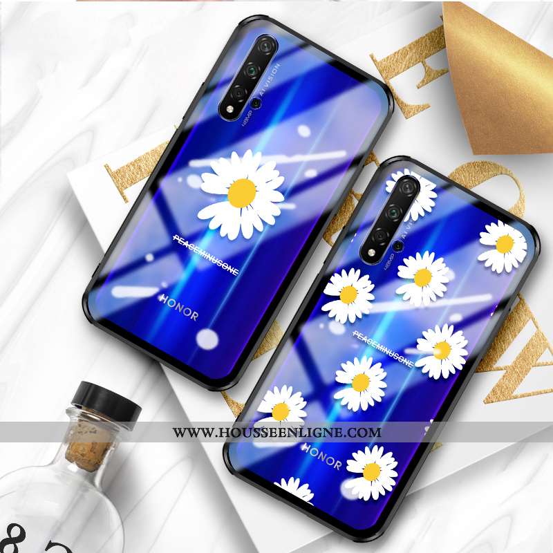 Étui Honor 20 Silicone Protection Net Rouge Fluide Doux Téléphone Portable Verre Bleu