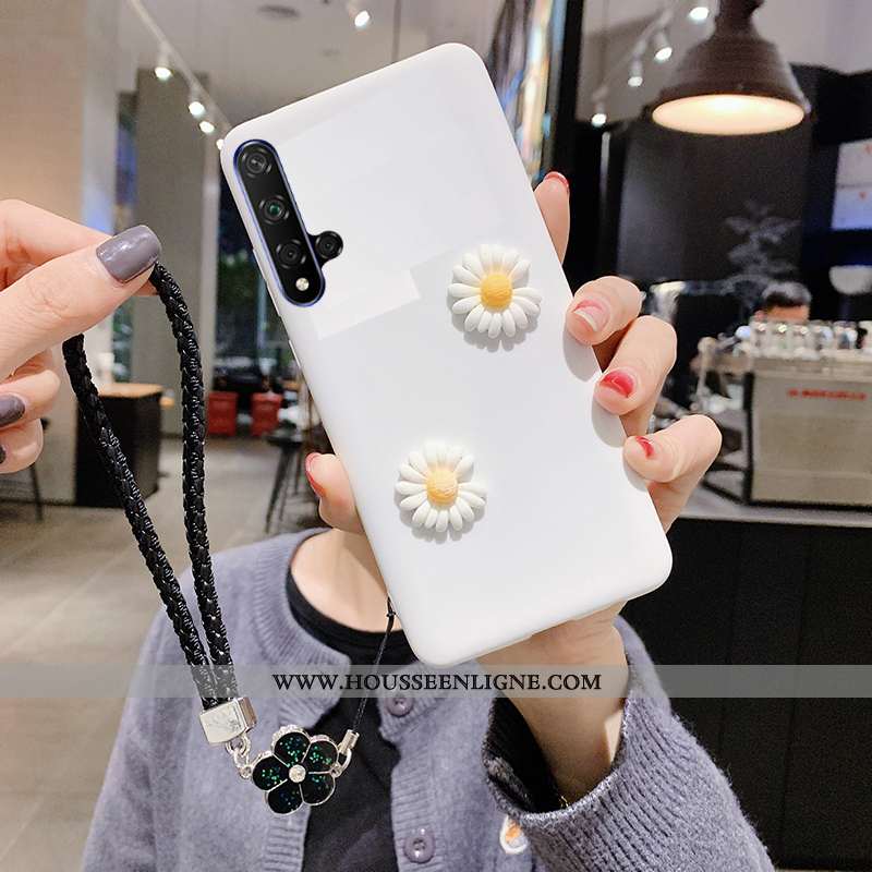 Étui Honor 20 Ultra Légère Coque Fluide Doux Ornements Suspendus Jeunesse Silicone Blanche