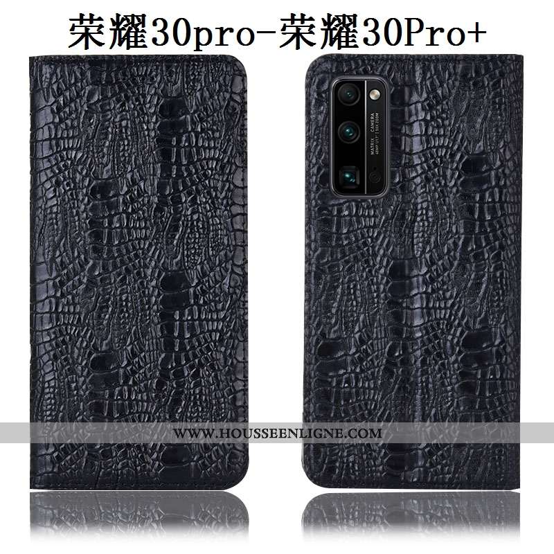 Étui Honor 30 Pro Protection Cuir Véritable Téléphone Portable Bleu Coque Housse