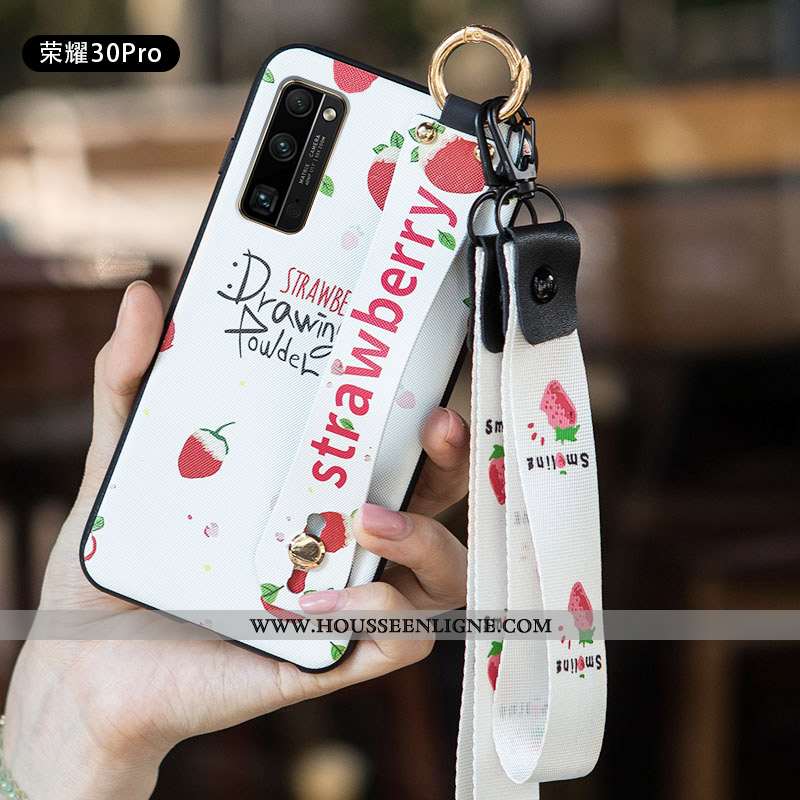 Étui Honor 30 Pro Tendance Fluide Doux Délavé En Daim Blanc Coque Incassable Blanche