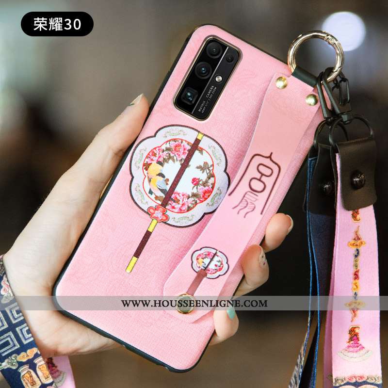 Étui Honor 30 Protection Délavé En Daim Silicone Vintage Personnalité Coque Créatif Rose