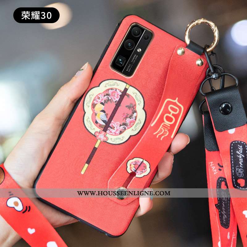 Étui Honor 30 Protection Délavé En Daim Silicone Vintage Personnalité Coque Créatif Rose
