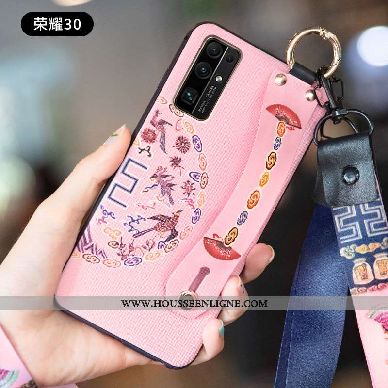 Étui Honor 30 Protection Délavé En Daim Silicone Vintage Personnalité Coque Créatif Rose