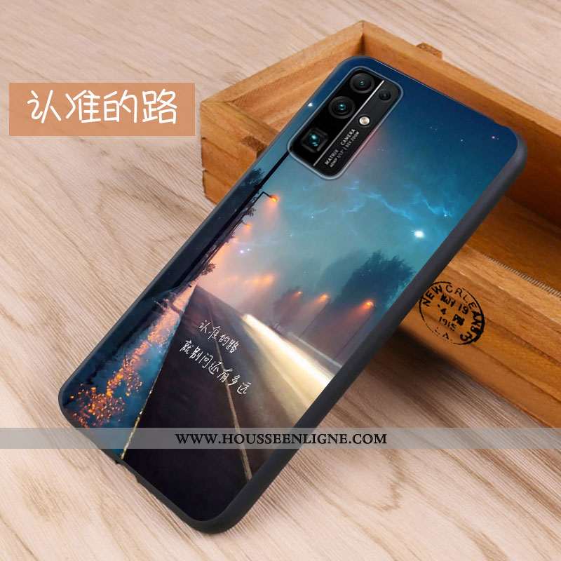 Étui Honor 30 Silicone Tendance Fluide Doux Bleu Coque Incassable