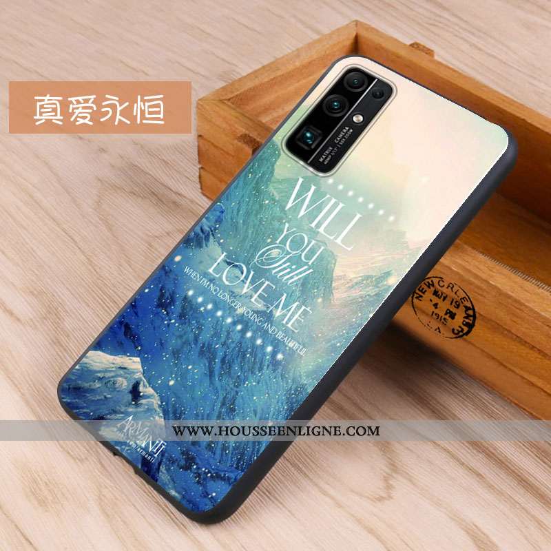 Étui Honor 30 Silicone Tendance Fluide Doux Bleu Coque Incassable