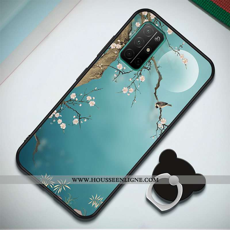 Étui Honor 30s Dessin Animé Protection Anneau Net Rouge Simple Tout Compris Bleu Marin Bleu Foncé