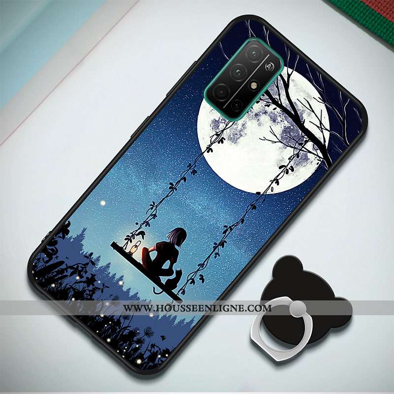 Étui Honor 30s Dessin Animé Protection Anneau Net Rouge Simple Tout Compris Bleu Marin Bleu Foncé