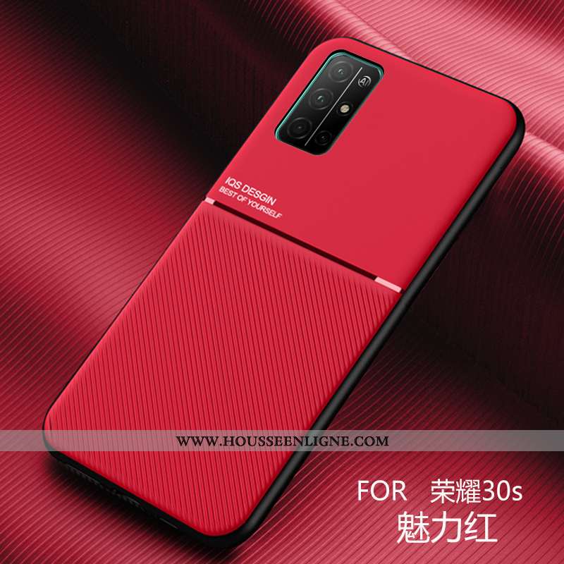Étui Honor 30s Légère Cuir Fluide Doux Business Silicone Rouge Tout Compris