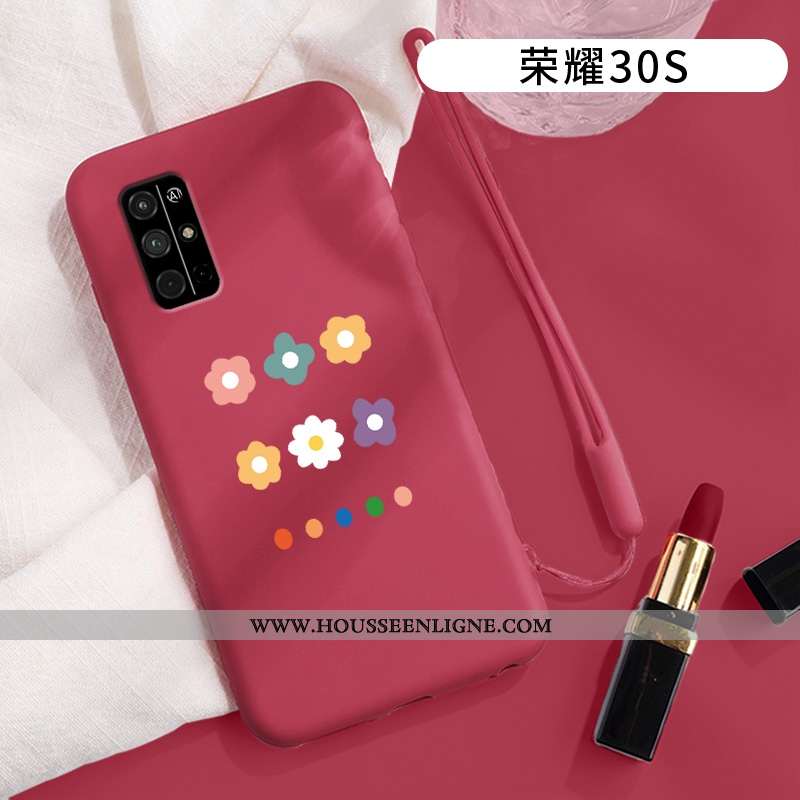 Étui Honor 30s Légère Silicone Mode Incassable Net Rouge Tout Compris