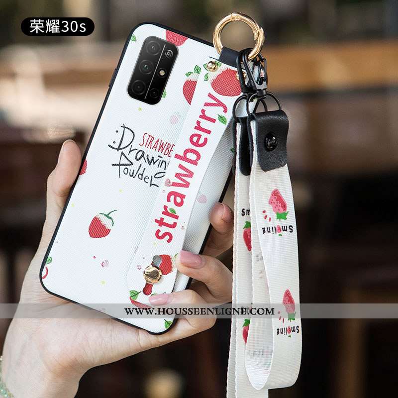 Étui Honor 30s Personnalité Créatif Frais Tendance Délavé En Daim Incassable Blanc Blanche