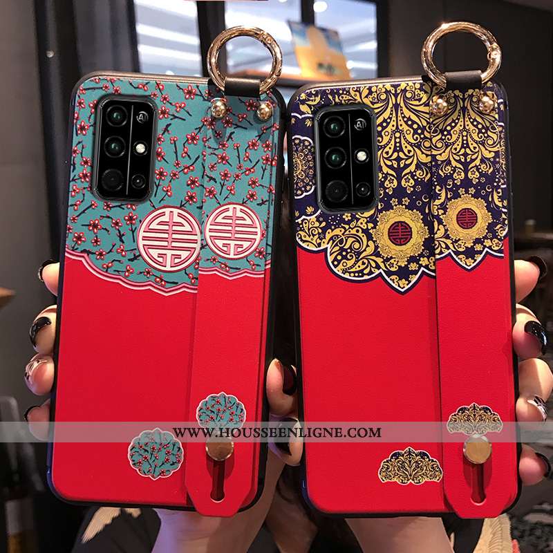 Étui Honor 30s Personnalité Créatif Tendance Style Chinois Coque Silicone Rouge