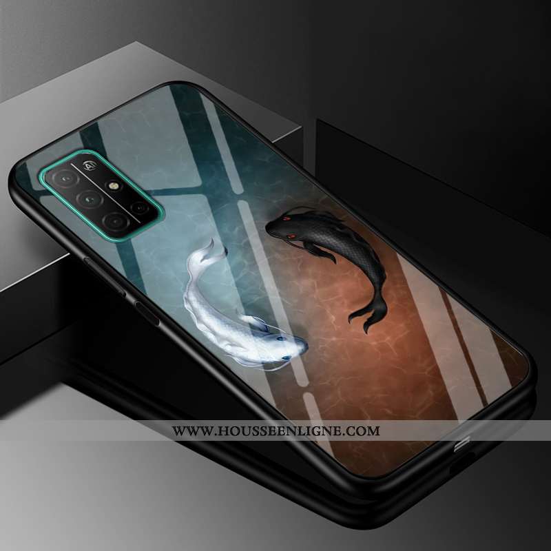 Étui Honor 30s Personnalité Tendance Tout Compris Coque Verre Noir Net Rouge