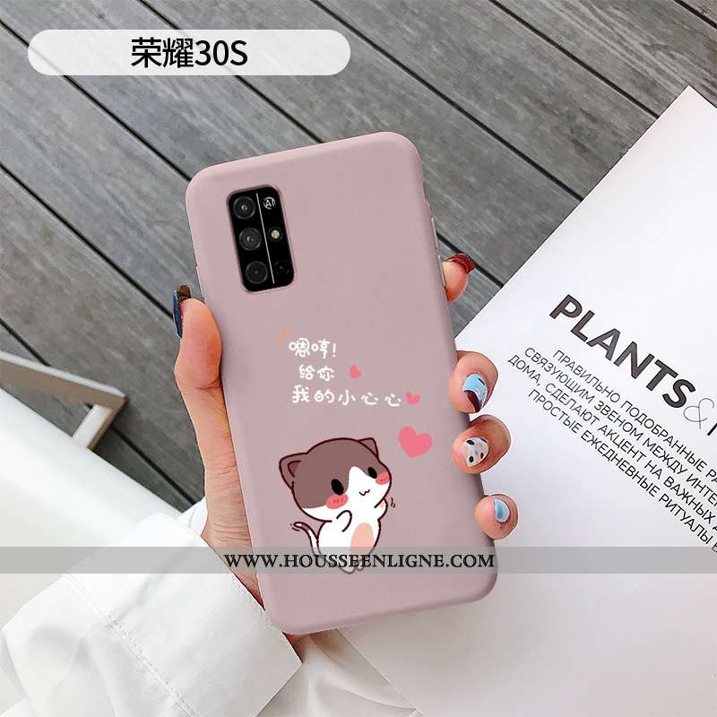 Étui Honor 30s Protection Créatif Chat Dessin Animé Téléphone Portable Cœur Incassable Bleu