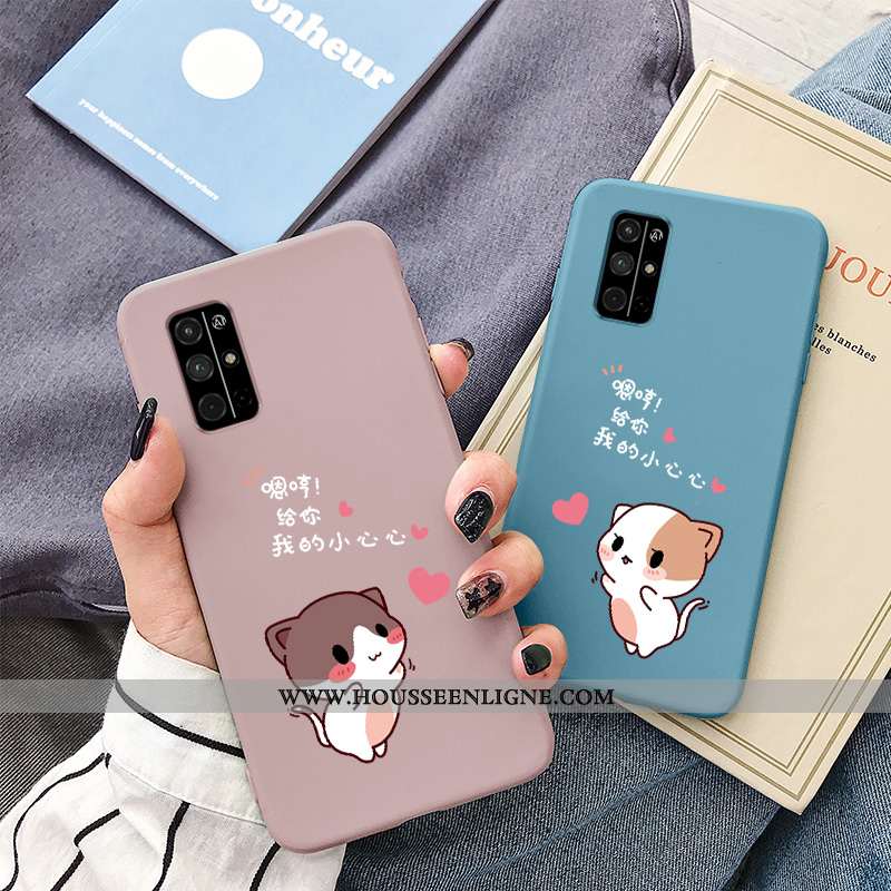 Étui Honor 30s Protection Créatif Chat Dessin Animé Téléphone Portable Cœur Incassable Bleu