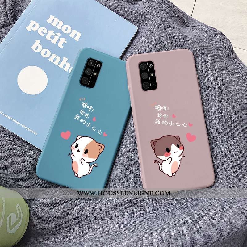 Étui Honor 30s Protection Créatif Chat Dessin Animé Téléphone Portable Cœur Incassable Bleu