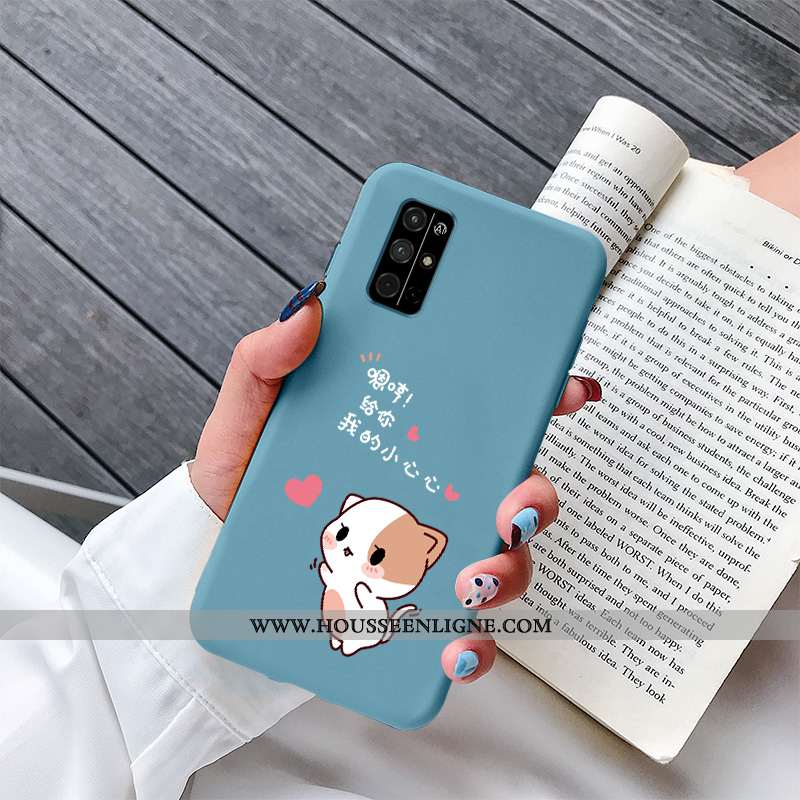 Étui Honor 30s Protection Créatif Chat Dessin Animé Téléphone Portable Cœur Incassable Bleu