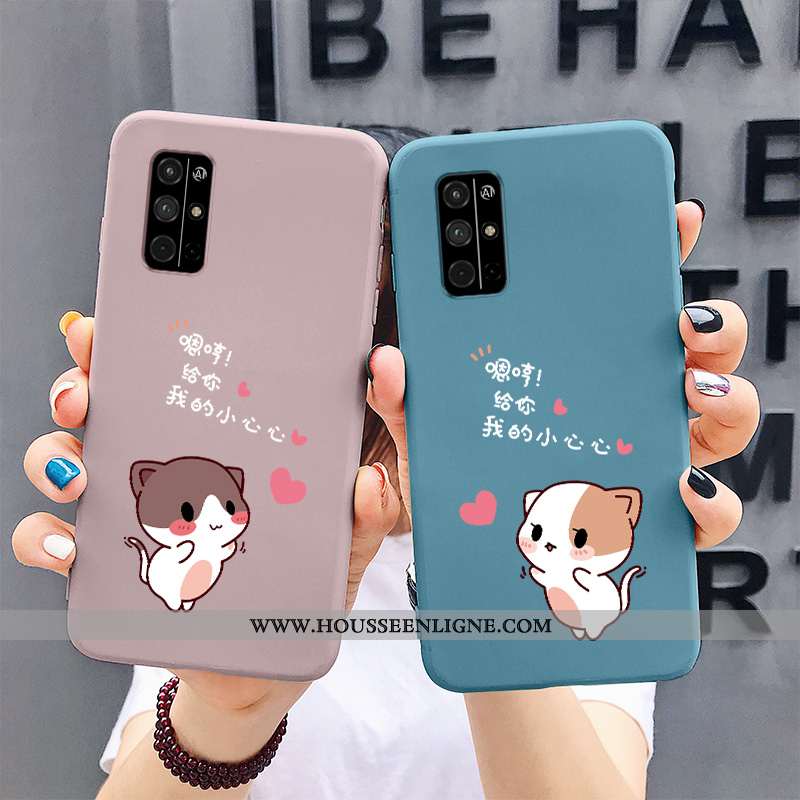 Étui Honor 30s Protection Créatif Chat Dessin Animé Téléphone Portable Cœur Incassable Bleu
