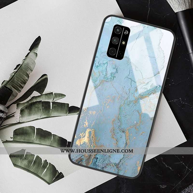 Étui Honor 30s Protection Verre Incassable Coque Créatif Tendance Bleu