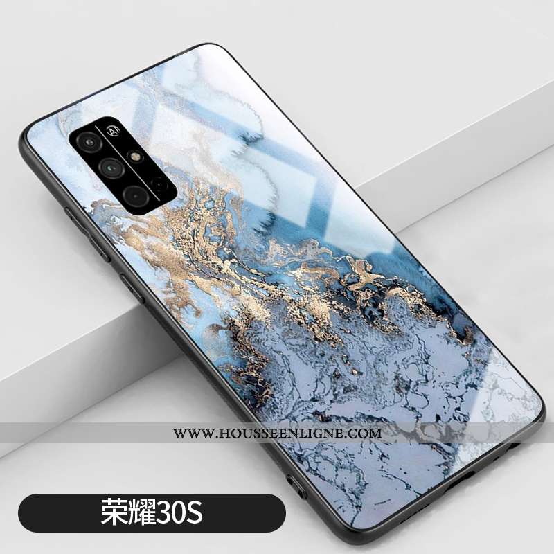 Étui Honor 30s Protection Verre Incassable Coque Créatif Tendance Bleu