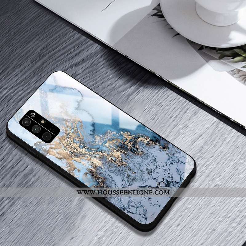 Étui Honor 30s Protection Verre Incassable Coque Créatif Tendance Bleu