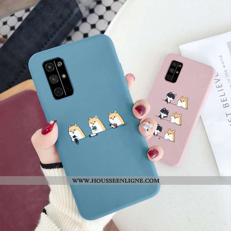 Étui Honor 30s Silicone Personnalité Téléphone Portable Dessin Animé Incassable Bleu Fluide Doux