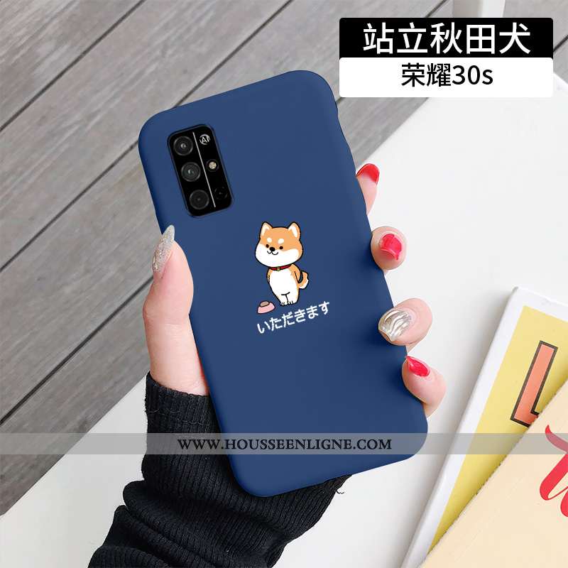 Étui Honor 30s Silicone Personnalité Téléphone Portable Dessin Animé Incassable Bleu Fluide Doux