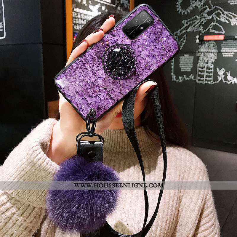 Étui Honor 30s Tendance Protection Incassable Coque Violet Ornements Suspendus Vert