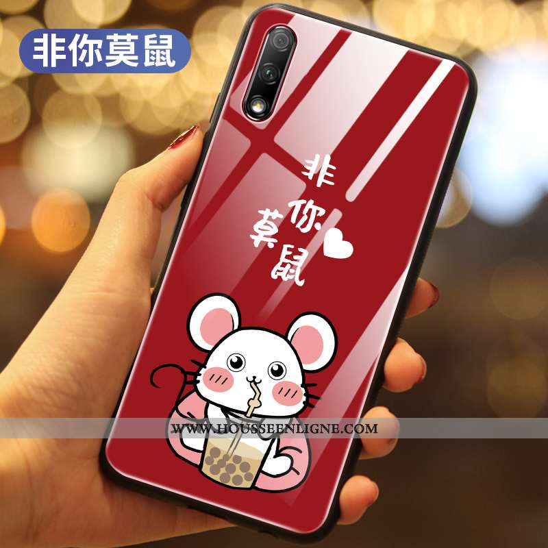 Étui Honor 9x Créatif Protection Verre Téléphone Portable Tout Compris Difficile Net Rouge