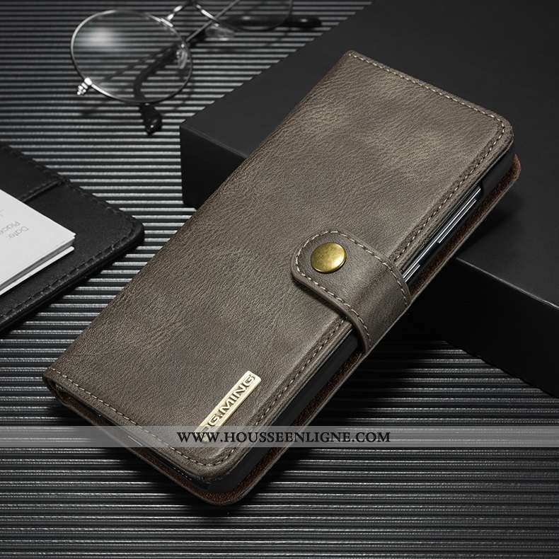 Étui Honor 9x Cuir Véritable Portefeuille Coque Luxe Protection Noir Cuir