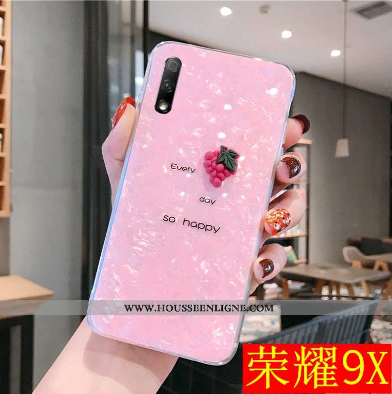 Étui Honor 9x Fluide Doux Silicone Coquille Protection Transparent Nouveau Rose