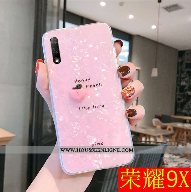 Étui Honor 9x Fluide Doux Silicone Coquille Protection Transparent Nouveau Rose