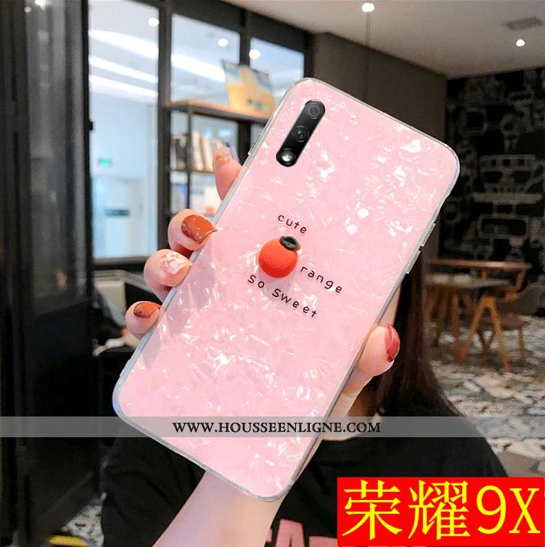 Étui Honor 9x Fluide Doux Silicone Coquille Protection Transparent Nouveau Rose