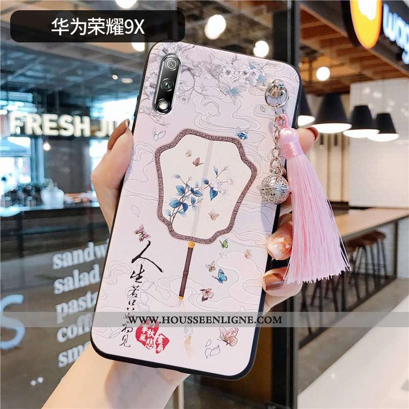 Étui Honor 9x Légère Fluide Doux Délavé En Daim Ultra Net Rouge Tendance Rose