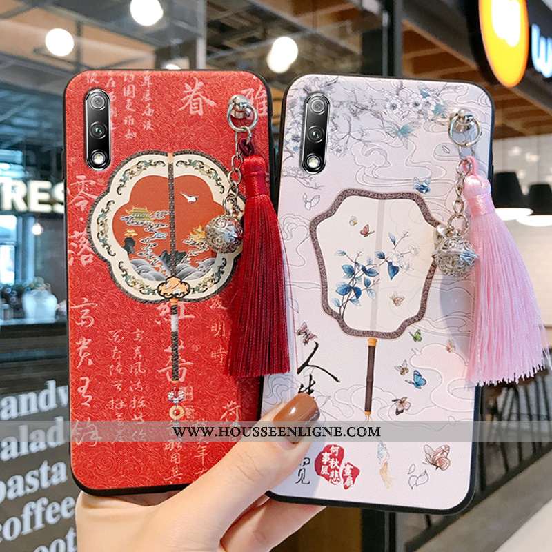 Étui Honor 9x Légère Fluide Doux Délavé En Daim Ultra Net Rouge Tendance Rose