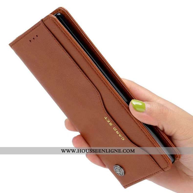 Étui Honor 9x Pro Cuir Véritable Cuir Téléphone Portable Kaki Coque Business Khaki