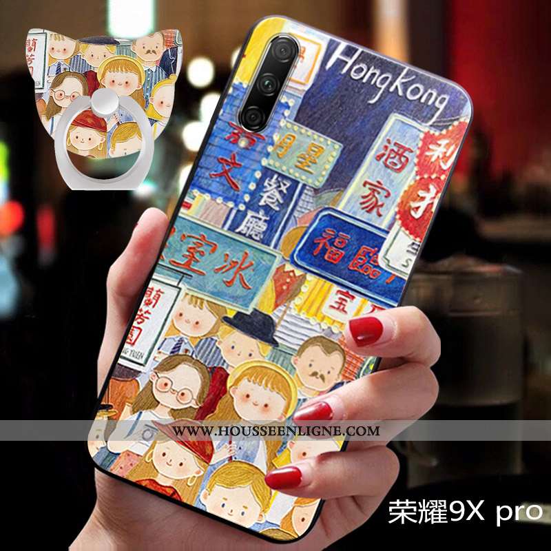 Étui Honor 9x Pro Fluide Doux Silicone Bleu Ultra Légère Protection Personnalité