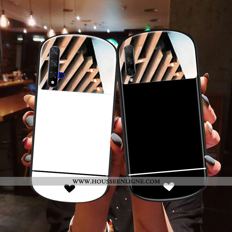Étui Honor 9x Pro Personnalité Tendance Coque Noir Net Rouge Amour Miroir