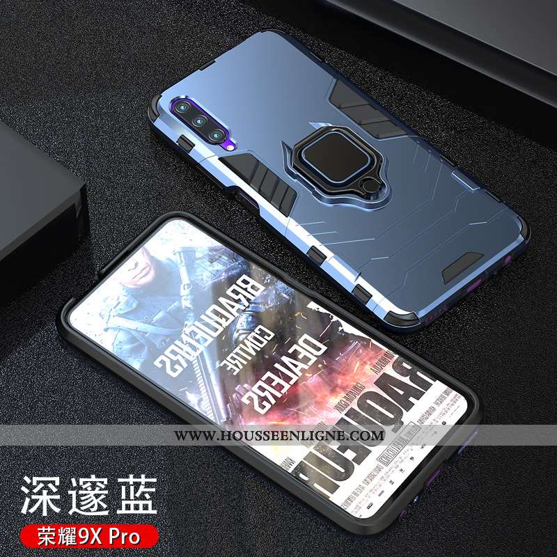 Étui Honor 9x Pro Personnalité Tendance Téléphone Portable Délavé En Daim Magnétisme Support Net Rou