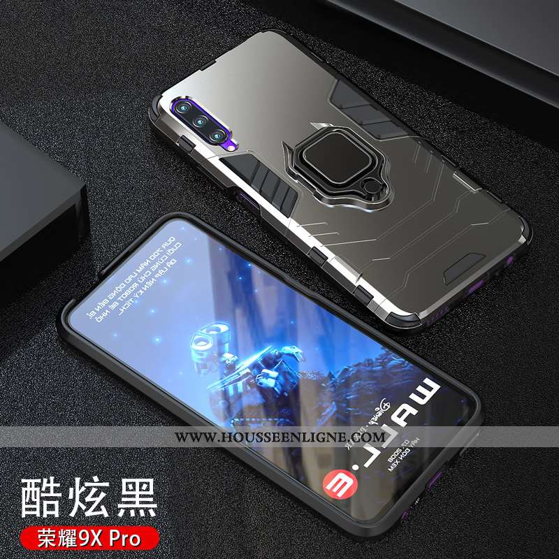 Étui Honor 9x Pro Personnalité Tendance Téléphone Portable Délavé En Daim Magnétisme Support Net Rou