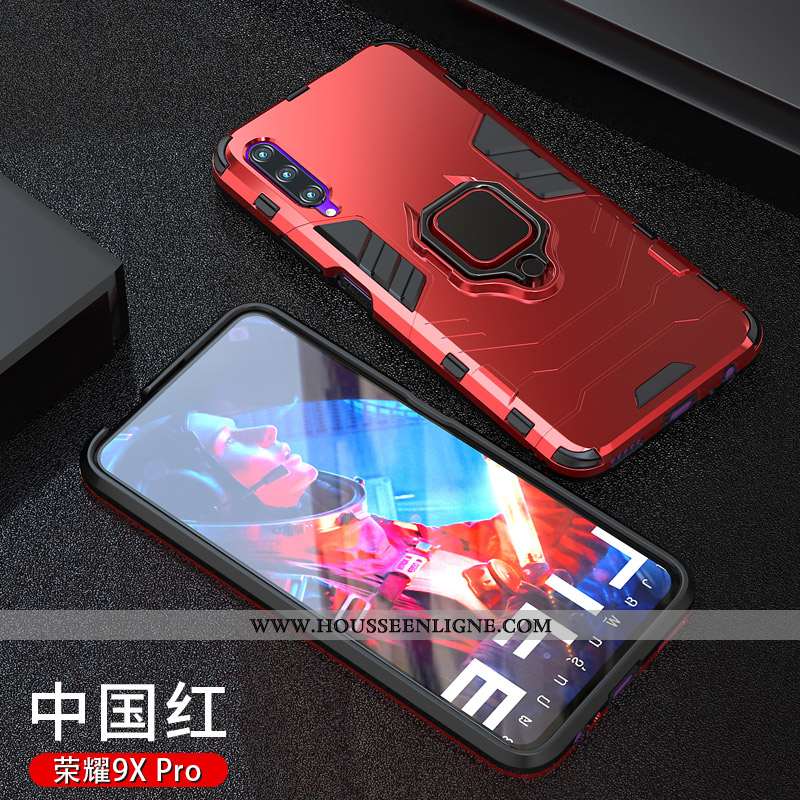 Étui Honor 9x Pro Personnalité Tendance Téléphone Portable Délavé En Daim Magnétisme Support Net Rou