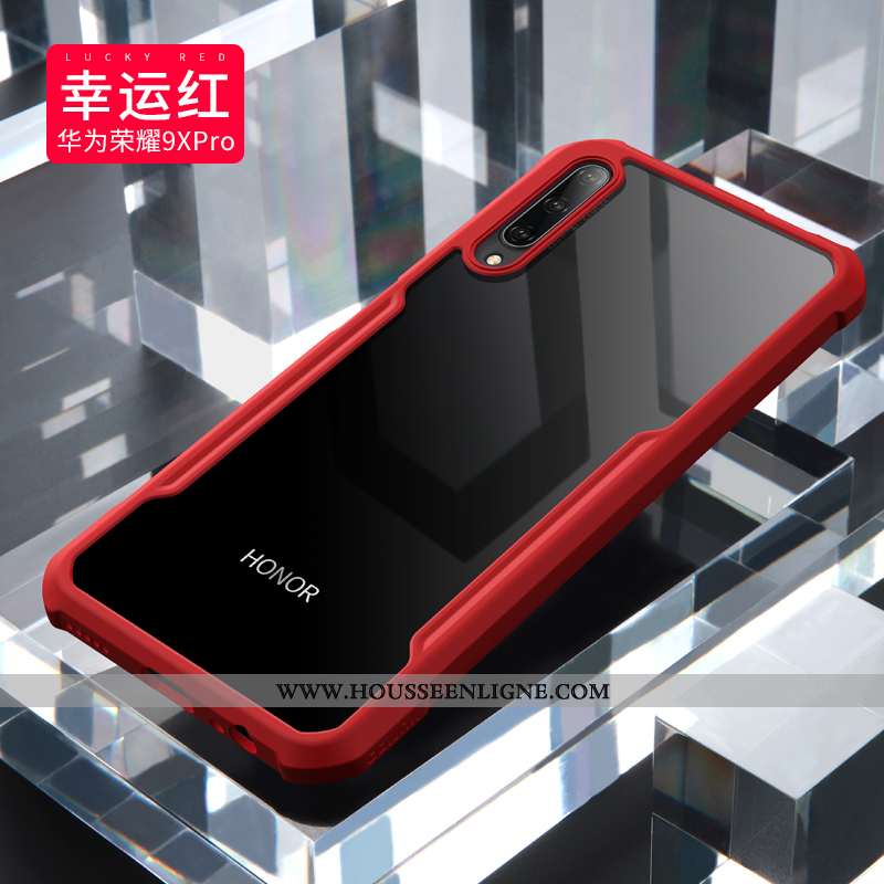 Étui Honor 9x Pro Protection Délavé En Daim Légère Incassable Tout Compris Silicone Ballon Rouge