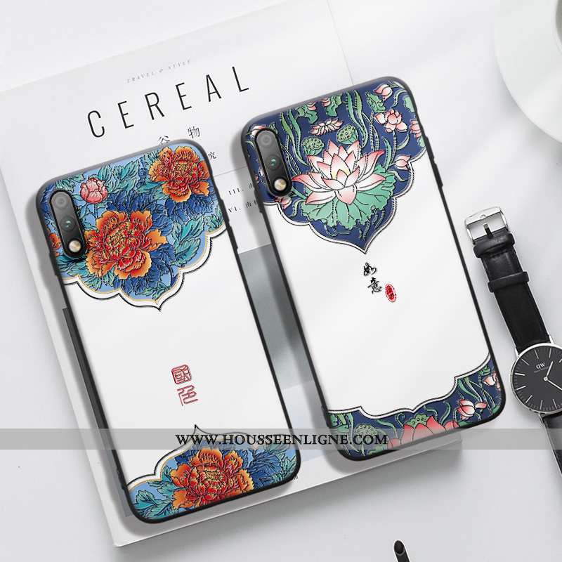 Étui Honor 9x Pro Protection Gaufrage Silicone Art Incassable Vintage Blanche