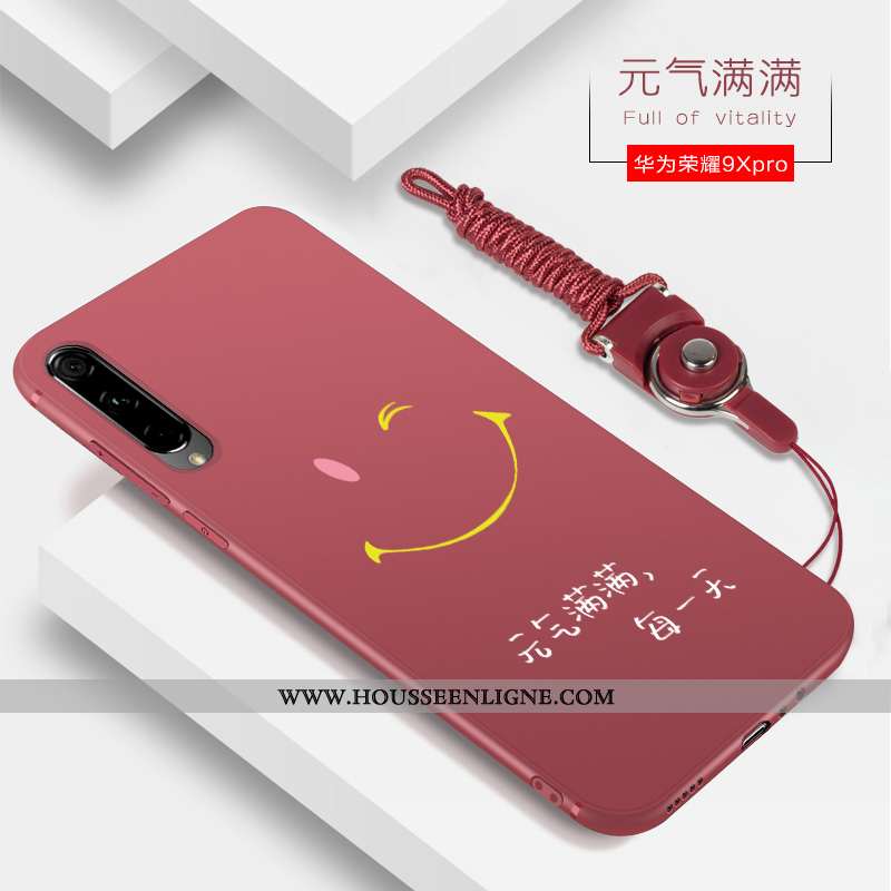 Étui Honor 9x Pro Tendance Silicone Coque Net Rouge Téléphone Portable Tout Compris Incassable