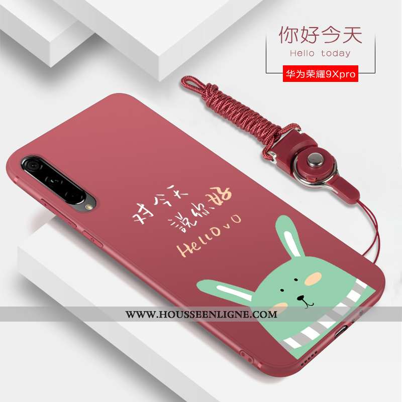 Étui Honor 9x Pro Tendance Silicone Coque Net Rouge Téléphone Portable Tout Compris Incassable